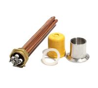 CSFFA Elemento riscaldante elettrico interamente in rame G1 220V/380V 3KW/6KW/9KW/12KW Tubo for serbatoio riscaldato a energia solare 2U 300MM(With adapter,380V,12KW 350mmL)