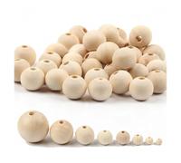 CSFFA Perline di Legno Naturale da 4-50 mm, distanziali Rotondi, Palline Perle Senza Piombo, ciondoli for la creazione Gioielli, Accessori Fai Te Fatti a Mano, 1-1000 Pezzi(18mm 15pcs)