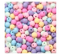 CSFFA Perline distanziatrici Rotonde in Acrilico Opaco Color Macaron da 6/8/10 mm, for la creazione di Gioielli, bracciali, collane, Accessori Fai da Te(Mixed Color_6mm-100pcs)