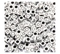 CSFFA Perline Miste in Acrilico, quadrate, sciolte, con Lettere dell'alfabeto, for la creazione di Gioielli, Fai da Te, Fatti a Mano, for bracciali e collane, 6 * 6 mm(B08098,200Pcs)