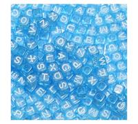 CSFFA Perline Miste in Acrilico, quadrate, sciolte, con Lettere dell'alfabeto, for la creazione di Gioielli, Fai da Te, Fatti a Mano, for bracciali e collane, 6 * 6 mm(B08062,200Pcs)