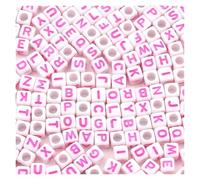 CSFFA Perline Miste in Acrilico, quadrate, sciolte, con Lettere dell'alfabeto, for la creazione di Gioielli, Fai da Te, Fatti a Mano, for bracciali e collane, 6 * 6 mm(B08284,200Pcs)