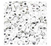 CSFFA Perline Miste in Acrilico, quadrate, sciolte, con Lettere dell'alfabeto, for la creazione di Gioielli, Fai da Te, Fatti a Mano, for bracciali e collane, 6 * 6 mm(B08102,200Pcs)