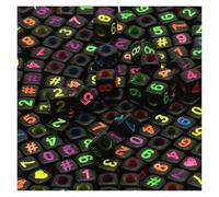CSFFA Perline Miste in Acrilico, quadrate, sciolte, con Lettere dell'alfabeto, for la creazione di Gioielli, Fai da Te, Fatti a Mano, for bracciali e collane, 6 * 6 mm(B06455,200Pcs)