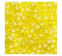CSFFA Perline Miste in Acrilico, quadrate, sciolte, con Lettere dell'alfabeto, for la creazione di Gioielli, Fai da Te, Fatti a Mano, for bracciali e collane, 6 * 6 mm(B08056,200Pcs)