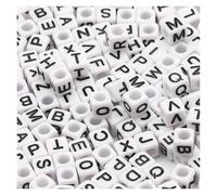 CSFFA Perline Miste in Acrilico, quadrate, sciolte, con Lettere dell'alfabeto, for la creazione di Gioielli, Fai da Te, Fatti a Mano, for bracciali e collane, 6 * 6 mm(B06335,200Pcs)