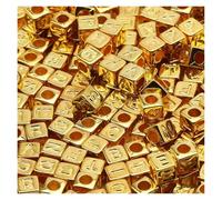 CSFFA Perline Miste in Acrilico, quadrate, sciolte, con Lettere dell'alfabeto, for la creazione di Gioielli, Fai da Te, Fatti a Mano, for bracciali e collane, 6 * 6 mm(B06350,200Pcs)