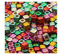 CSFFA Perline Miste in Acrilico, quadrate, sciolte, con Lettere dell'alfabeto, for la creazione di Gioielli, Fai da Te, Fatti a Mano, for bracciali e collane, 6 * 6 mm(B06400,200Pcs)