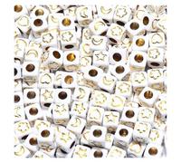 CSFFA Perline Miste in Acrilico, quadrate, sciolte, con Lettere dell'alfabeto, for la creazione di Gioielli, Fai da Te, Fatti a Mano, for bracciali e collane, 6 * 6 mm(B08104,200Pcs)