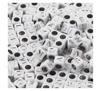 CSFFA Perline Miste in Acrilico, quadrate, sciolte, con Lettere dell'alfabeto, for la creazione di Gioielli, Fai da Te, Fatti a Mano, for bracciali e collane, 6 * 6 mm(B06415,200Pcs)