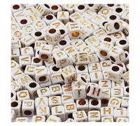 CSFFA Perline Miste in Acrilico, quadrate, sciolte, con Lettere dell'alfabeto, for la creazione di Gioielli, Fai da Te, Fatti a Mano, for bracciali e collane, 6 * 6 mm(B06420,200Pcs)