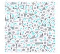 CSFFA Perline Miste in Acrilico, quadrate, sciolte, con Lettere dell'alfabeto, for la creazione di Gioielli, Fai da Te, Fatti a Mano, for bracciali e collane, 6 * 6 mm(B08286,200Pcs)