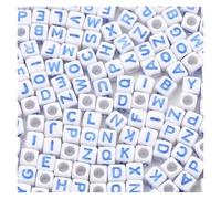 CSFFA Perline Miste in Acrilico, quadrate, sciolte, con Lettere dell'alfabeto, for la creazione di Gioielli, Fai da Te, Fatti a Mano, for bracciali e collane, 6 * 6 mm(B08282,200Pcs)