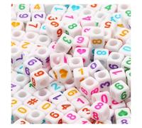 CSFFA Perline Miste in Acrilico, quadrate, sciolte, con Lettere dell'alfabeto, for la creazione di Gioielli, Fai da Te, Fatti a Mano, for bracciali e collane, 6 * 6 mm(B06430,200Pcs)