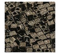 CSFFA Perline Miste in Acrilico, quadrate, sciolte, con Lettere dell'alfabeto, for la creazione di Gioielli, Fai da Te, Fatti a Mano, for bracciali e collane, 6 * 6 mm(B06360,200Pcs)
