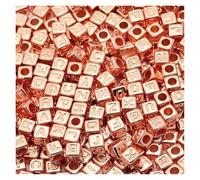 CSFFA Perline Miste in Acrilico, quadrate, sciolte, con Lettere dell'alfabeto, for la creazione di Gioielli, Fai da Te, Fatti a Mano, for bracciali e collane, 6 * 6 mm(B08452,200Pcs)