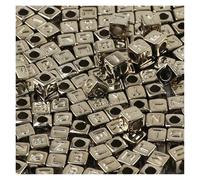 CSFFA Perline Miste in Acrilico, quadrate, sciolte, con Lettere dell'alfabeto, for la creazione di Gioielli, Fai da Te, Fatti a Mano, for bracciali e collane, 6 * 6 mm(B06355,200Pcs)