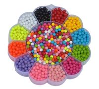 CSFFA Perline rotonde in acrilico di colore pieno da 6 mm, non porose, perline sciolte solide, fai te, materiale decorativo fatto a mano, cadenti(Mixed colors,100PCS)