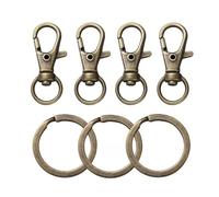 CSFFA Set di 10/20 Fermagli girevoli, Ganci a Scatto for Cordino con Anelli for Portachiavi, Ganci for Portachiavi for Forniture Fai da Te for collane e bracciali.(Antique Bronze 20pcs_14 x 32mm)