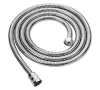 CSFFA Tubo flessibile for doccia nero, raccordo for bagno, tubo morbido in acciaio inox, tubo dell'acqua da 1,5/2/3 metri, cromato, oro, grigio(Silver,2.0M)