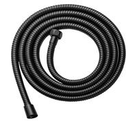 CSFFA Tubo flessibile for doccia nero, raccordo for bagno, tubo morbido in acciaio inox, tubo dell'acqua da 1,5/2/3 metri, cromato, oro, grigio(Black,2.0M)