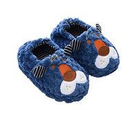 Csfry Baby Girl's Premium Soft Peluche Slippers Cartoon Warm Winter House Shoes, Blu marino C085, 7-8 US Toddler