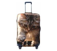 CSGJMYGS Bella zampa di gatto che gioca ad acqua copertura per bagagli per valigie lavabile copertura per valigie alla moda elasticizzata copertura protettiva antigraffio per bagagli da 45-81 cm XL