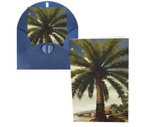 CSGJMYGS Biglietti di auguri con palma tropicale, biglietti di ringraziamento con buste, 10 x 15 cm, design minimalista, note di ringraziamento per tutte le occasioni, compleanno, ringraziamento