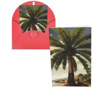 CSGJMYGS Biglietti di auguri con palma tropicale, biglietti di ringraziamento con buste, 10 x 15 cm, design minimalista, note di ringraziamento per tutte le occasioni, compleanno, ringraziamento