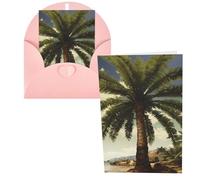 CSGJMYGS Biglietti di auguri con palma tropicale, biglietti di ringraziamento con buste, 10 x 15 cm, design minimalista, note di ringraziamento per tutte le occasioni, compleanno, ringraziamento