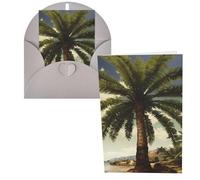 CSGJMYGS Biglietti di auguri con palma tropicale, biglietti di ringraziamento con buste, 10 x 15 cm, design minimalista, note di ringraziamento per tutte le occasioni, compleanno, ringraziamento