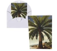 CSGJMYGS Biglietti di auguri con palma tropicale, biglietti di ringraziamento con buste, 10 x 15 cm, design minimalista, note di ringraziamento per tutte le occasioni, compleanno, ringraziamento