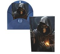 CSGJMYGS Biglietti di auguri Grim-Reaper Biglietti di ringraziamento con buste Biglietto di buon compleanno 10 x 15 cm Design minimalista Note di ringraziamento per tutte le occasioni Compleanno