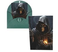 CSGJMYGS Biglietti di auguri Grim-Reaper Biglietti di ringraziamento con buste Biglietto di buon compleanno 10 x 15 cm Design minimalista Note di ringraziamento per tutte le occasioni Compleanno