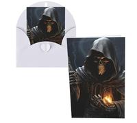 CSGJMYGS Biglietti di auguri Grim-Reaper Biglietti di ringraziamento con buste Biglietto di buon compleanno 10 x 15 cm Design minimalista Note di ringraziamento per tutte le occasioni Compleanno