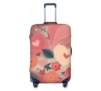 CSGJMYGS Cuori e fiori Copripagagli per valigie Lavabile Copertura per valigia alla moda elasticizzata copertura protettiva antigraffio per bagagli da 45-81 cm XL, nero, XL