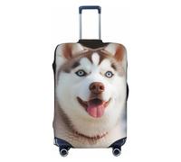 CSGJMYGS Husky Piquant Dog - Copribagagli per valigia, lavabile, alla moda, elasticizzato, antigraffio, adatto per bagagli da 45-81 cm, taglia S, colore: nero, S