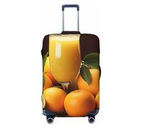 CSGJMYGS Orange Juice, Copribagagli per valigie, lavabile, alla moda, elasticizzato, antigraffio, adatto per bagagli da 45-81 cm, grande, nero, L