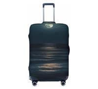 CSGJMYGS The sea under the full moon - Copribagagli per valigia, lavabile, alla moda, elasticizzato, antigraffio, adatto per bagagli da 45-81 cm, XL, nero, XL