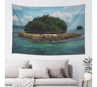 CSGJMYGS Turtle Island, Arazzo estetico Thailandia, leggero e morbido, da appendere alla parete, per dormitorio, ufficio, soggiorno, 152 x 101 cm