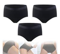CSGTUO 3 Pezzi Lavabile Mutande Donna Taglie Forti Mutande Assorbenti Donna Ciclo Slip Riutilizzabile Intimo Donna Mutandine per Il Periodo Mestruale per Incontinenza Urinaria,3XL,Black