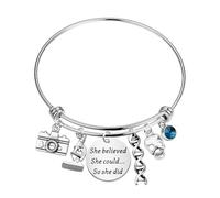 CSI - Braccialetto con ciondolo per lei, con scena del crimine, idea regalo per tecnico forense, Misura unica, Pelle sintetica, 0