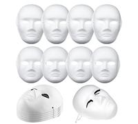 Csirnto 10 Pezzi Maschere di Carta Bianca Maschere Bianche in Maschera Fai da te Maschere Carnevale da Colorare Bianche Maschere di Carta Verniciabili per Carnevale Halloween Party