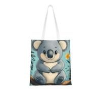 CSIVKEJ Borsa a tracolla in tela da donna, casual, riutilizzabile, multiuso, borsa per la spesa, Carino Koala 9, Taglia unica