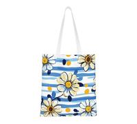 CSIVKEJ Borsa a tracolla in tela da donna, casual, riutilizzabile, multiuso, borsa per la spesa, Fiori 12, Taglia unica