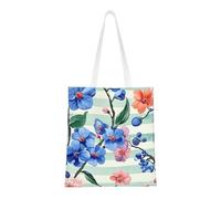 CSIVKEJ Borsa a tracolla in tela da donna, casual, riutilizzabile, multiuso, borsa per la spesa, Fiori 13, Taglia unica