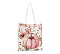 CSIVKEJ Borsa a tracolla in tela da donna, casual, riutilizzabile, multiuso, borsa per la spesa, Foglia d'acero zucca rosa 3, 38cmx40.6cm