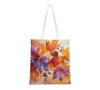 CSIVKEJ Borsa a tracolla in tela da donna, casual, riutilizzabile, multiuso, borsa per la spesa, Foglie d'acero autunnale 12, 38cmx40.6cm
