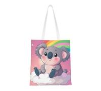 CSIVKEJ Borsa a tracolla in tela da donna, casual, riutilizzabile, multiuso, borsa per la spesa, Koala e Arcobaleni 7, 38cmx40.6cm
