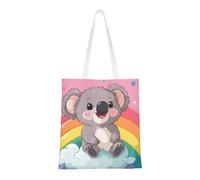 CSIVKEJ Borsa a tracolla in tela da donna, casual, riutilizzabile, multiuso, borsa per la spesa, Koala e Arcobaleni 9, 38cmx40.6cm